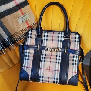 🤎🤎Burberry Haymarket Medium Minford Tote 🍫 Chocolate